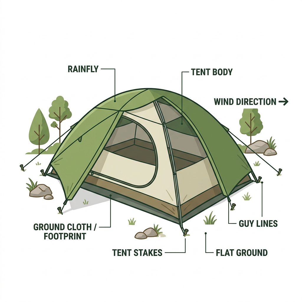 Tent Components Labeled First-Time Camper Readiness Assessment — Education Hub | AATW